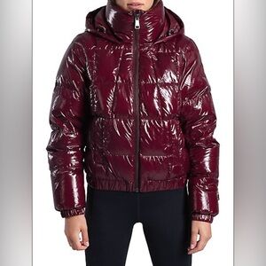 Lole Everly 650 Fill Down Hooded Jacket Burgundy Plum Womens Size Large NWT